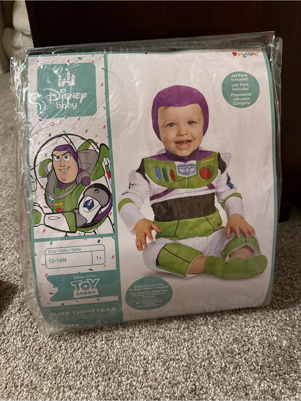 Disney Baby Buzz Lightyear Costume - Green, Purple & White